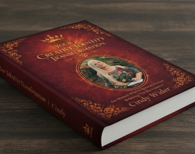 Your Creative Identity Transformation book cover design with elegant textured layout by Sawaira Asghar