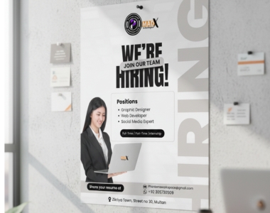 WF Max recruitment hiring flyer design by Sawaira Asghar