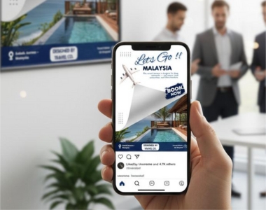 Malaysia travel campaign promotion flyer design with modern layout by Sawaira Asghar